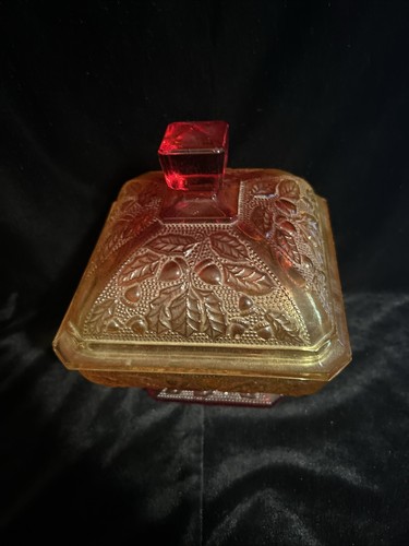 1960's Vintage Jeanette Carnival Glass Candy Dish with Lid! Gorgeous! - Picture 2 of 5