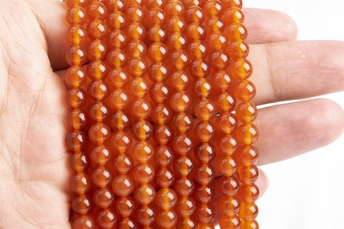 Natural Orange Brown Carnelian Beads Grade AAA Round Loose Beads 6/8/10MM - Picture 6 of 8