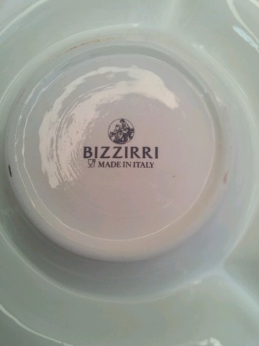 Bizzirri Cerámica Bandeja Dividida Fiesta Susan Plato Plato 15"x15"x2" Hecho en Italia - Imagen 7 de 24