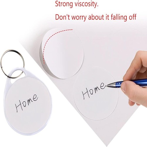 100 Pack Round Key Tags Split Ring 1.5 Inch White Writable Key Identifiers - Picture 4 of 8