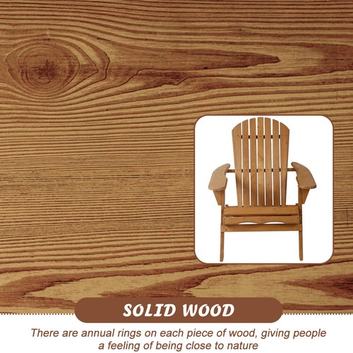 Folding Patio Adirondack Chair Weather Resistant Outdoor Wooden Fire Pit Chair - Picture 5 of 10