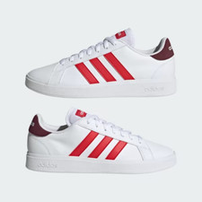 adidas Mens Grand Court 2.0 Shoes - White/Scarlett / UK7.5 US8