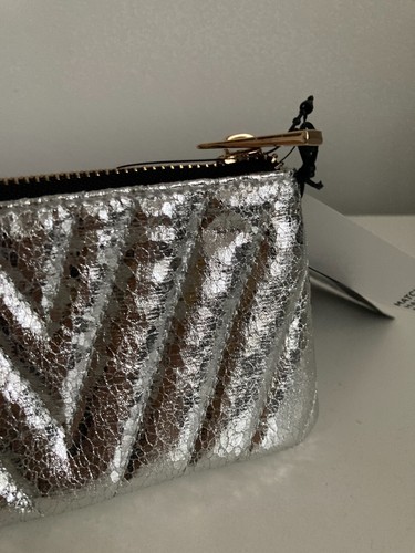 RIVER ISLAND Silver quilted coins notes pu leather purse new with tags - Picture 8 of 10