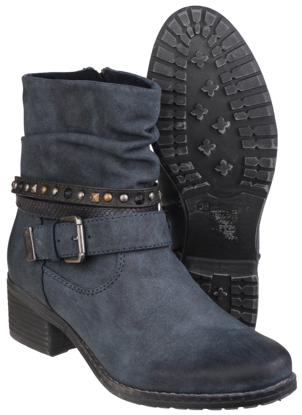 Divaz West Ankle Zip Up Damenschuhe Navy Heel Fashion Stud Stiefel Schuhes UK3-8 Divaz West Ankle Zip Up Damenschuhe Navy Heel Stud Fashion Stud Heel Stiefel Schuhes UK3-8 28c4cb