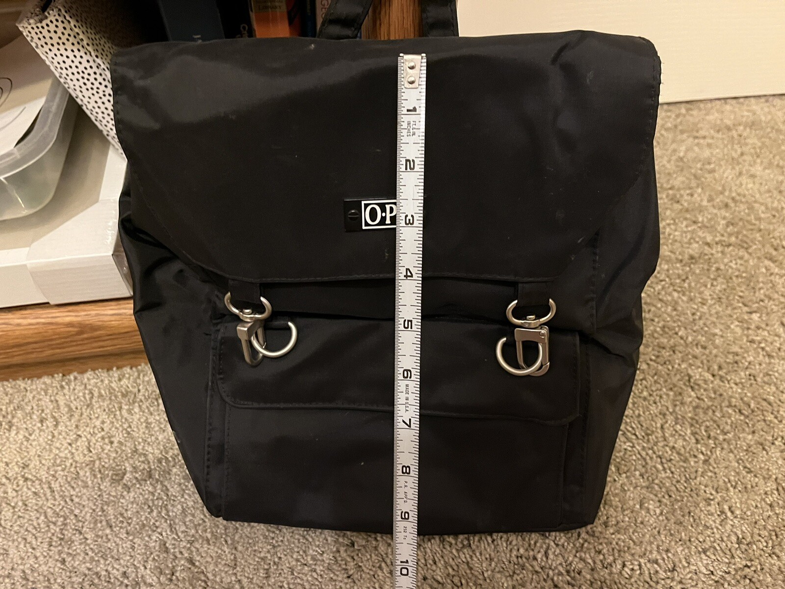 O.P.I. Black Nylon Backpack Purse eBay