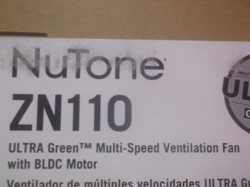 NUTONE ZN110-A 6" VENTILADOR DE TECHO VENTILACIÓN MULTIVELOCIDAD 120/60/1 CFM 110 184389 - Imagen 4 de 5