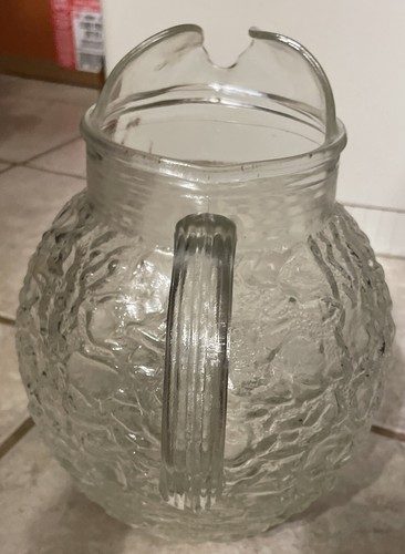 Vintage Anchor Hocking Glass Lido Milano Ball Jug Pitcher 96oz - Picture 2 of 7