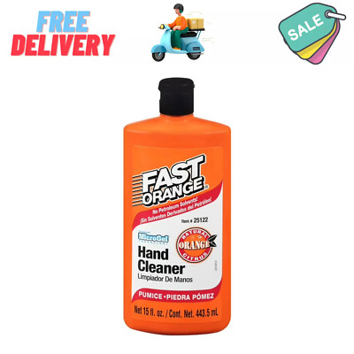 Permatex Fast Orange, Micro Gel Pumice Hand Cleaner, Orange Scented, 15 oz