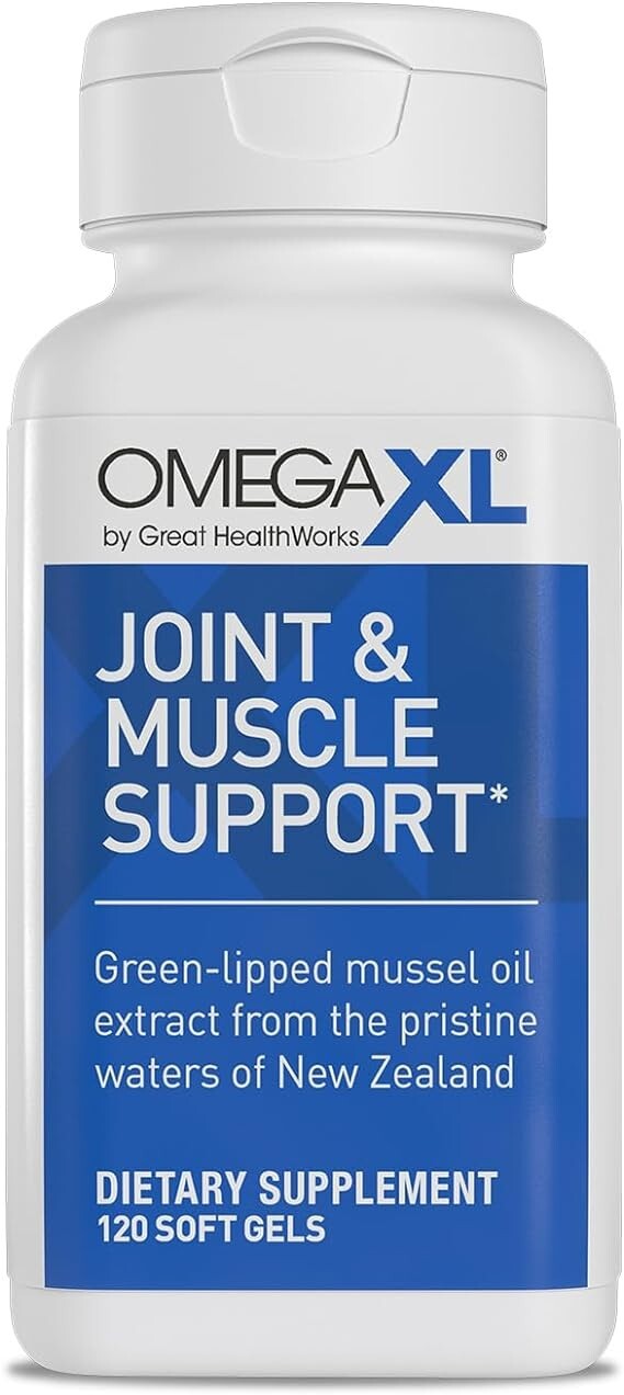 Omega XL Joint & Muscle Support 120 Capsules Green Lipped Mussel Oil, Soft-gel.