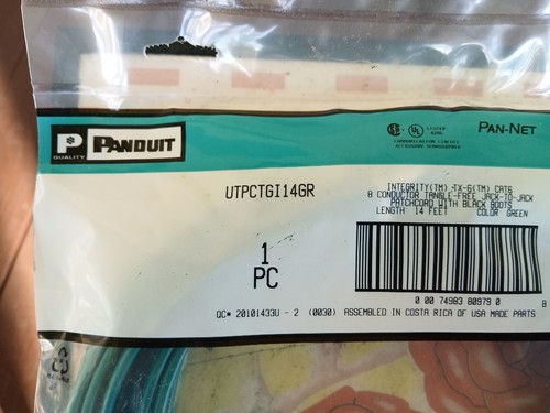 CAT6 CAT5 CAT 6 CAT 5 patch network cable 14ft UTPCT6114GR Green Panduit - Picture 4 of 4
