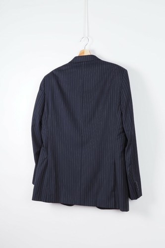 Boggi Milano Mens Striped Charcoal Blue Three Button Blazer Jacket 52 42 BL042 - Picture 3 of 11