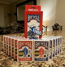 BICYCLE PLAYING CARDS 12 Decks * JUMBO Face * Red & Blue * New & Sealed