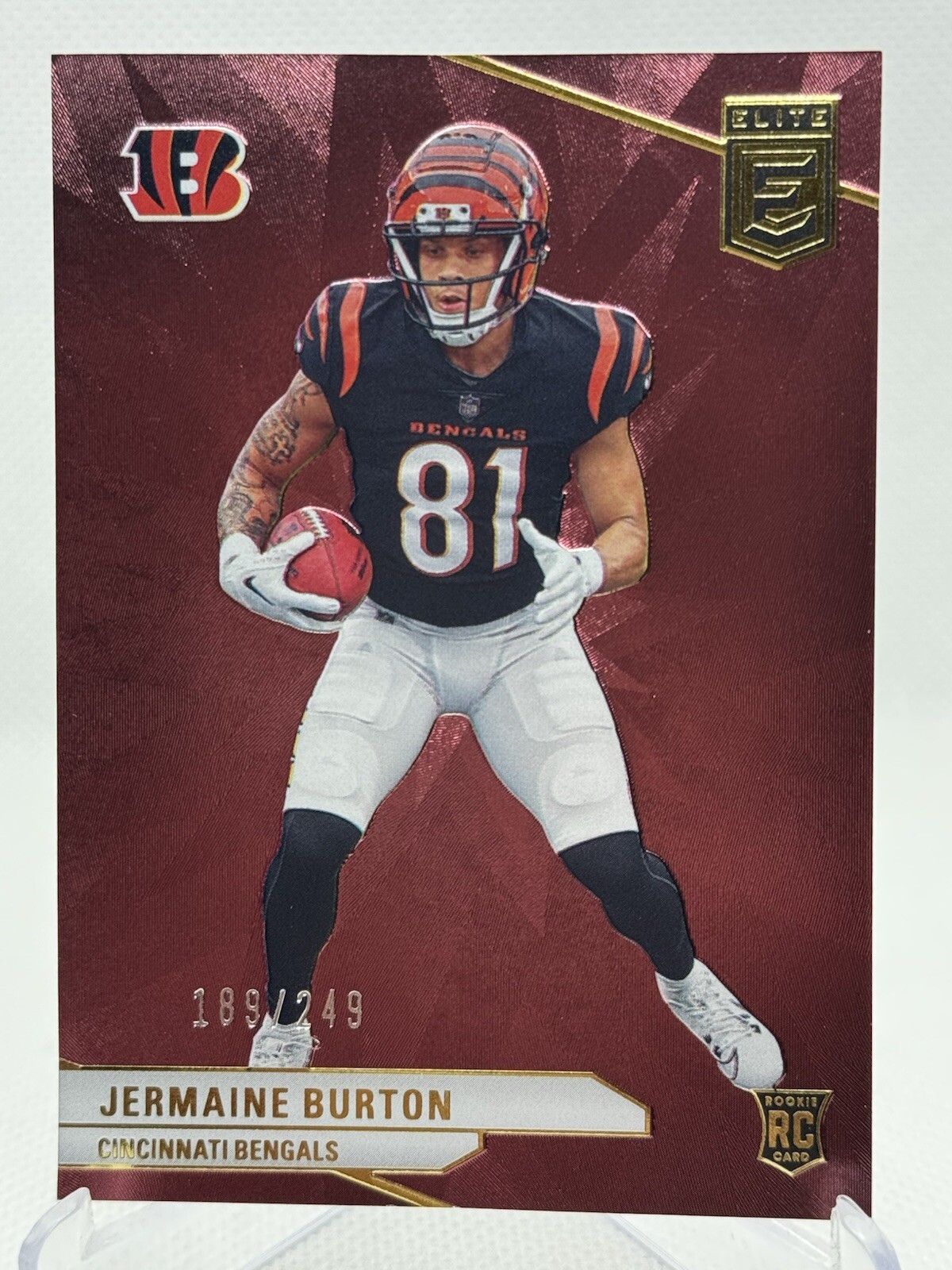 Jermaine Burton 2024 Panini Donruss Elite Red RC SP 189/249