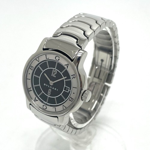 BVLGARI ST29S Solo tempo Quartz Date Wristwatch SS Silver - Picture 5 of 12