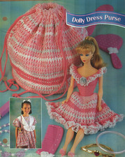 NEW DOLLY DRESS PURSE FASHION DOLL ANNIE'S CROCHET PATTERN INSTRUCTIONS