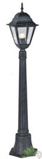 LAMPIONE VIALE PAVIMENTO 4 FACCE GIARDINO ALLUMINIO NERO H CM.110 A 1 LUCE