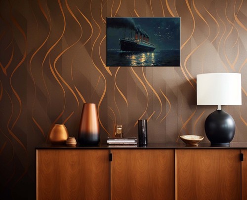 Impresiones artísticas Titanic at Night, decoración de arte de pared náutica, impresiones artísticas históricas de barcos - Imagen 7 de 10