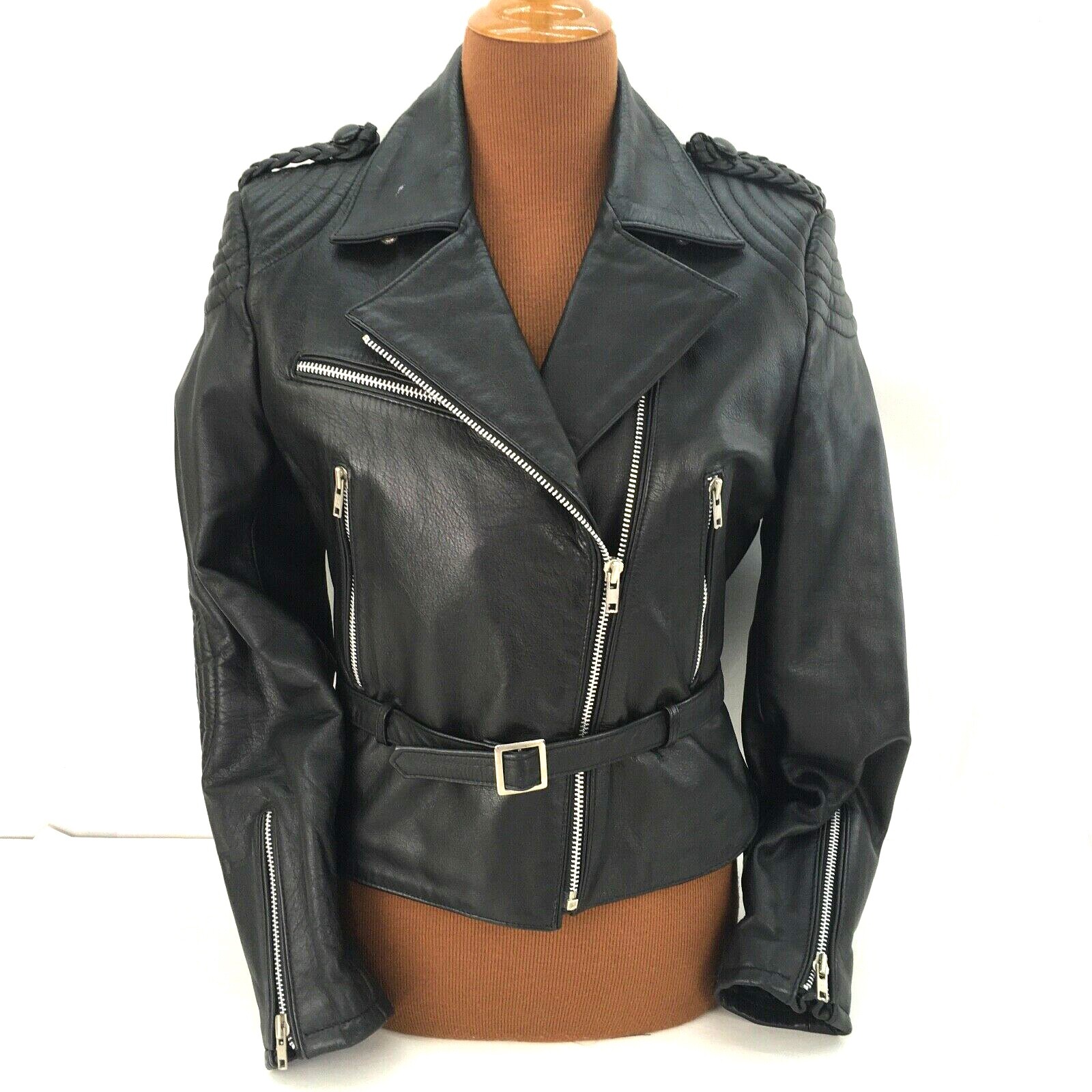 Vintage Bermans Leather Womens Sz 12 Motorcycle J… - image 1