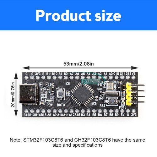 STM32F103C8T6 STM32F103C6T6 32-bit microcontroller Development Core Board Type-C - Picture 10 of 24