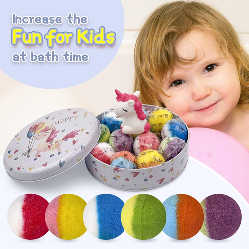 Bath Bombs for Kids, 12Pcs Bath Bombs with Surprise Crystal Toys Inside - Picture 4 of 12