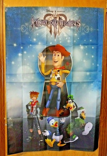 Sealed Kingdom Hearts 3 Banner 40x27" Limited Edition Game Stop Promo NEW - Picture 1 of 4