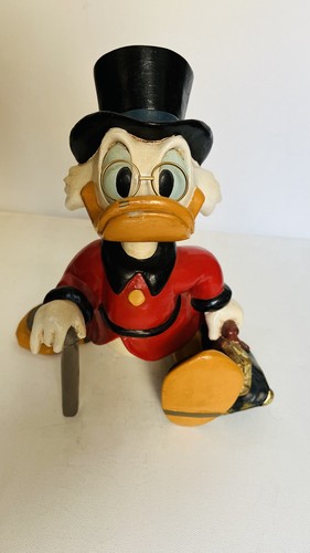 RARE 10" Vintage Disney Scrooge McDuck with Suitcase Money Very Rare Statue - Picture 4 of 24