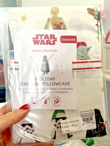 Disney Pottery Barn Star Wars PILLOWCASE holiday space jedi Christmas gift - Picture 3 of 18