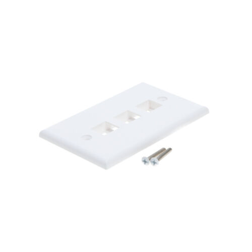 10 piezas - Placa de pared de 3 puertos Keystone RJ45 Cat6 Cat5e Insertar Jack Placa de pared blanca - Imagen 3 de 4
