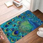 Peacock Doormat Rug carpet Mat Footpad Non-slip Washable Front Room Corridor