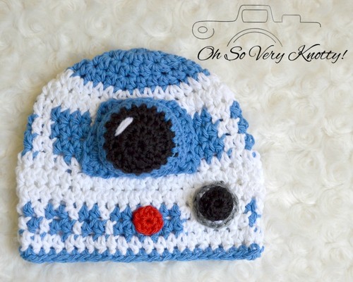 3-6 m Baby R2D2 Gorro de Crochet, Botines y Sombrero Cubierta Crochet Star Wars Conjunto - Imagen 3 de 4