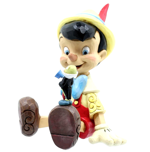 * New JIM SHORE DISNEY Figurine PINOCCHIO JIMINY CRICKET Wooden Boy Statue Decor - Picture 4 of 6