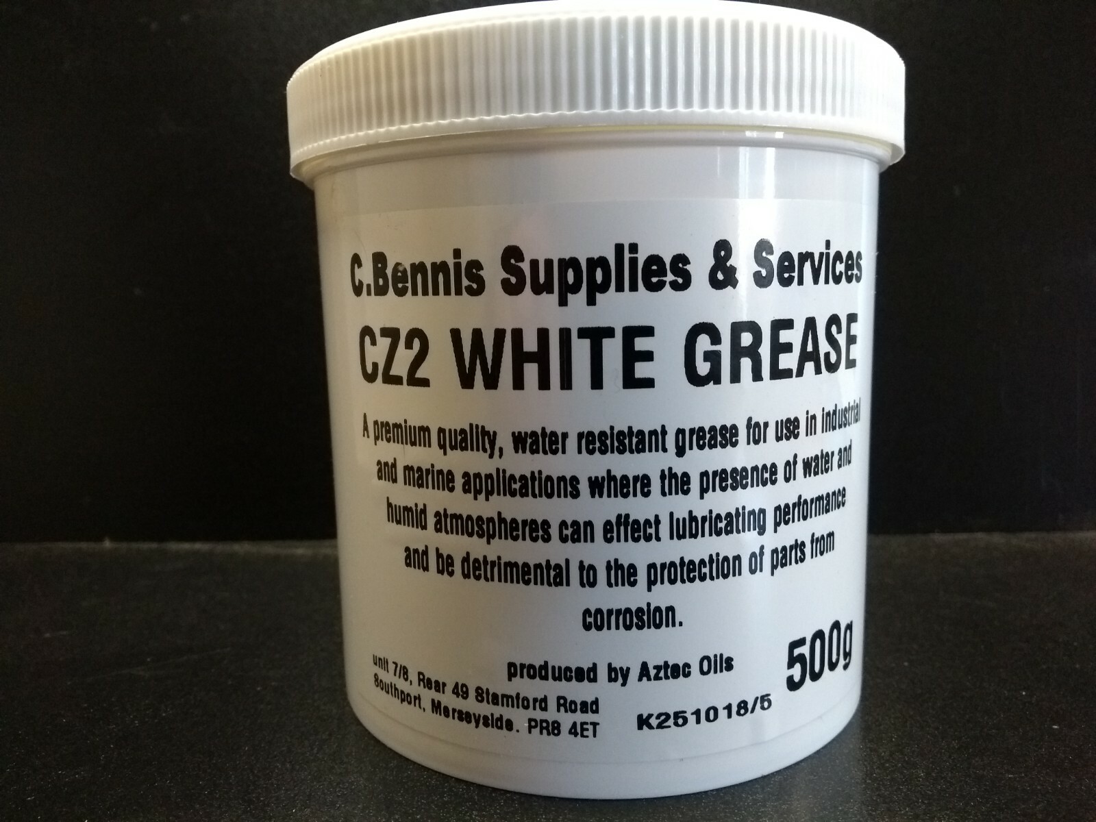 CZ2 White Grease Water & Corrosion Resistant Industrial & Marine  500g
