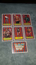 Lot of 7 WWF Titan Sports Topps Trading Card Stickers Vintage wrestling smash