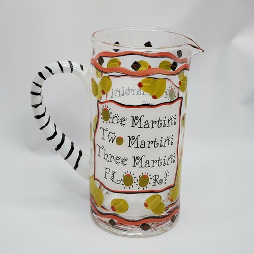 Martini Krug von Ganz Humor "1 Martini 2 Martini 3 Martini Boden" bemaltes Glas - Bild 5 von 5