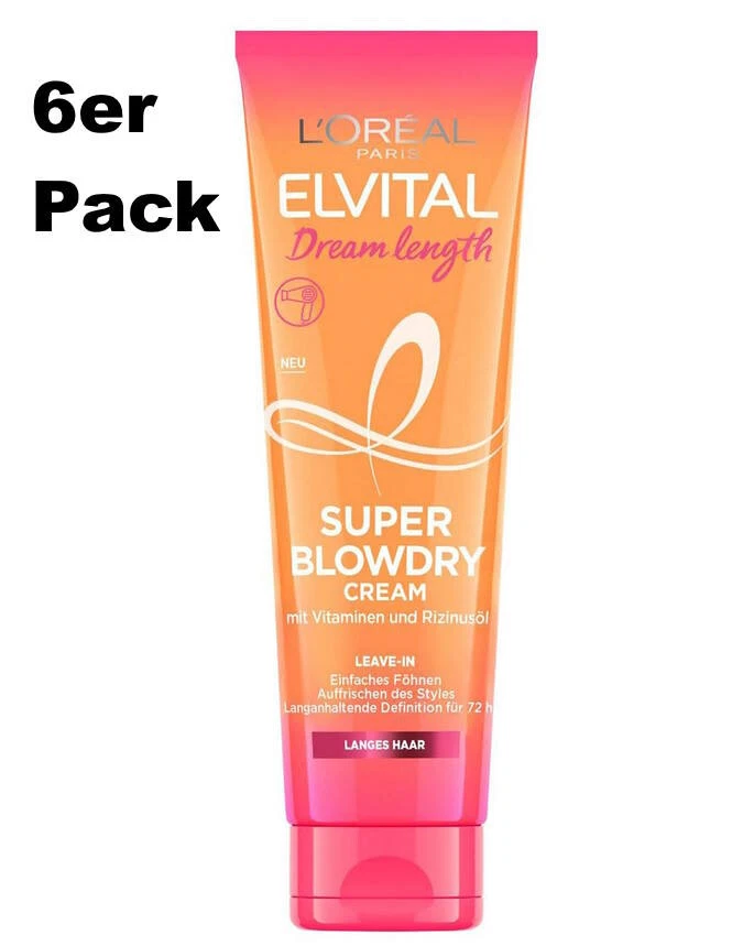 (44,39€/L)L'Oréal Paris Elvive Dream Length Super Blowdry Cream 6x150ml - Bild 1 von 1