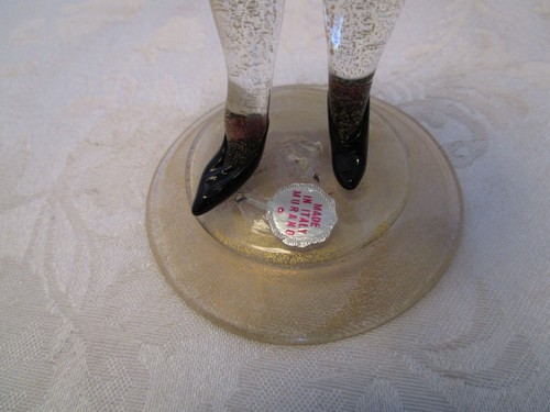 Murano Art Glass Male Dandy Figure Rossetto Aventurine Italy Label 7.75”T 1960 - Picture 3 of 11