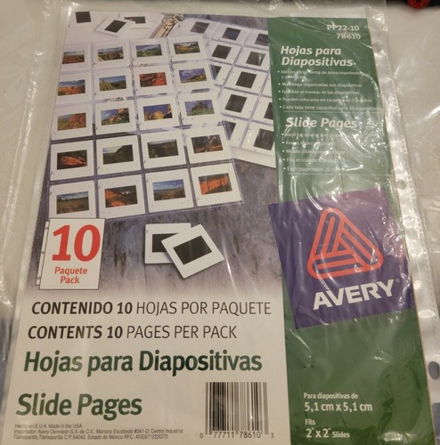 Lot/24 Avery Diaseiten 10/Pack 2"x2" - 20 Folien pro Seite Münzen & Bilder PP22-10 - Bild 1 von 3