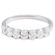 3ct Oval Cut Simulated Diamond Seven Stone Engagement Ring 14K White Gold Plated