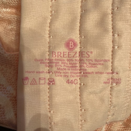 Reggiseno Peach Bralette pizzo overlay stampa leopardata spalline imbottite taglia 44C Breezies - Foto 14 di 14