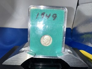 1949 P Roosevelt Dime Semi Key Date Silver actual coin in photo Slab 90% Silver