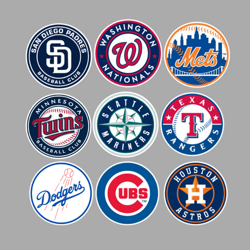 30pcs Waterproof Vinyl Stickers MLB All 30 Teams LOGO Baseball Luggage Phone Car - Picture 3 of 5