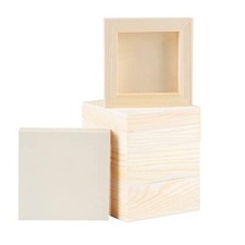 8 Pack Wood Panels 4 x 4 Inch Unfinished Wood Canvas Wooden Panel Boards for ...