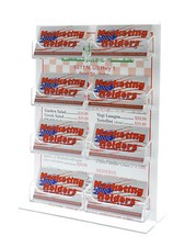 8 Pocket Business Card Holder Display Clear Acrylic Bottom Load Counter Top 