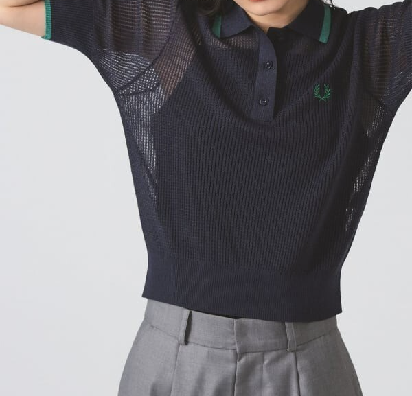 トップス Ray BEAMS FRED PERRY / RIB KNITTED SHIRT Ray BEAMS（レイ ビームス）【別注】FRED PERRY / RIB KNITTED