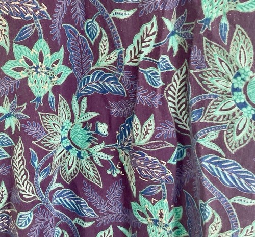 ✩Pretty *EAST ARTISAN with ANOKHI* Blue Floral Block Printed Midi Dress 18✩ - Picture 8 of 9