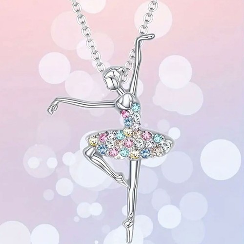 Collana Ciondolo Ballerina Balletto Ballerina Ballerina Ballerina Ballerina Ballerina Ballerina Ballerina Ballerina Cristallo Multicolore Catena 19 - Foto 3 di 4