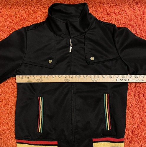Vintage COOGI Zip Up Track Jacket Black Red Green Yellow Junior L or Womens S/M - Bild 7 von 8