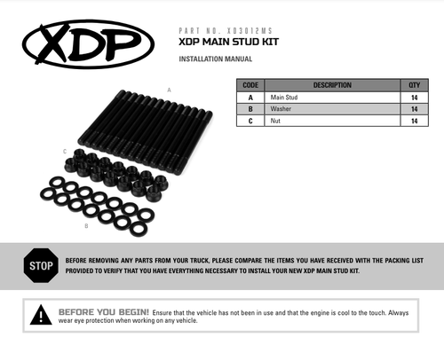 Kit de pernos principales serie XDP X220 para 97-02 Dodge Ram 5,9 L Cummins diésel 2500 3500 - Imagen 5 de 5