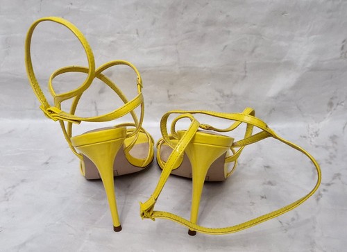 Sandalia de tacón KURT GEIGER Alexis amarilla con tiras sintéticas para damas EU 36 UK 3 RP £89 - Imagen 6 de 9