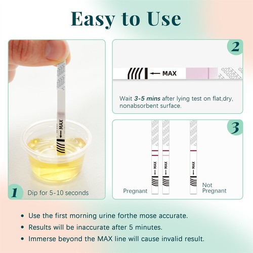 25 Count Pregnancy HCG Urine Test Strips Individually Wrapped Detection HCG Test - Picture 5 of 7